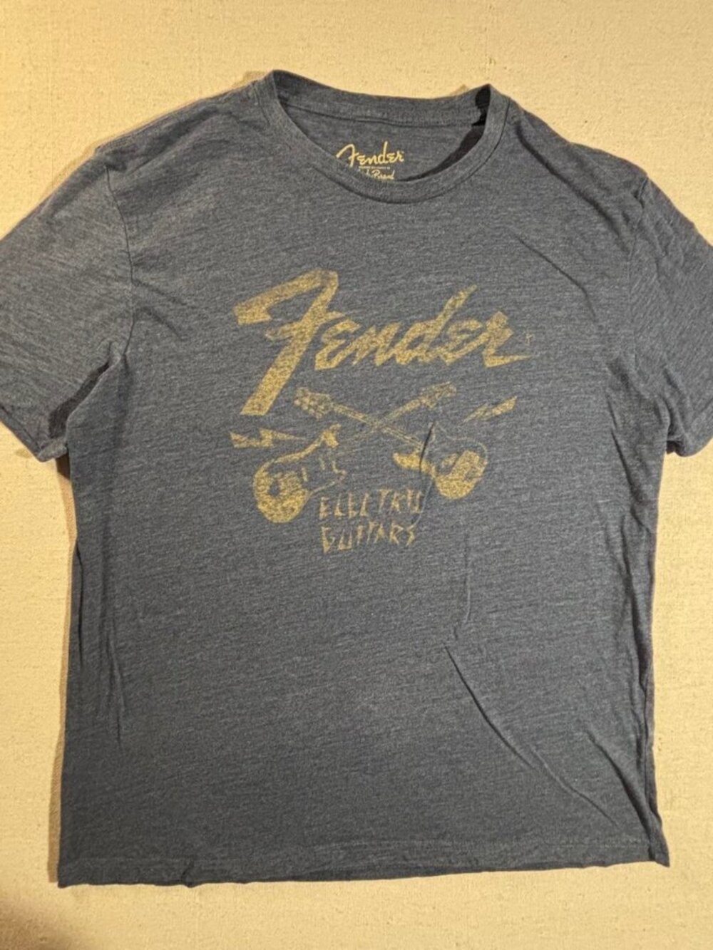 Fender x Lucky Brand Men's Blue and Grey T-shirt